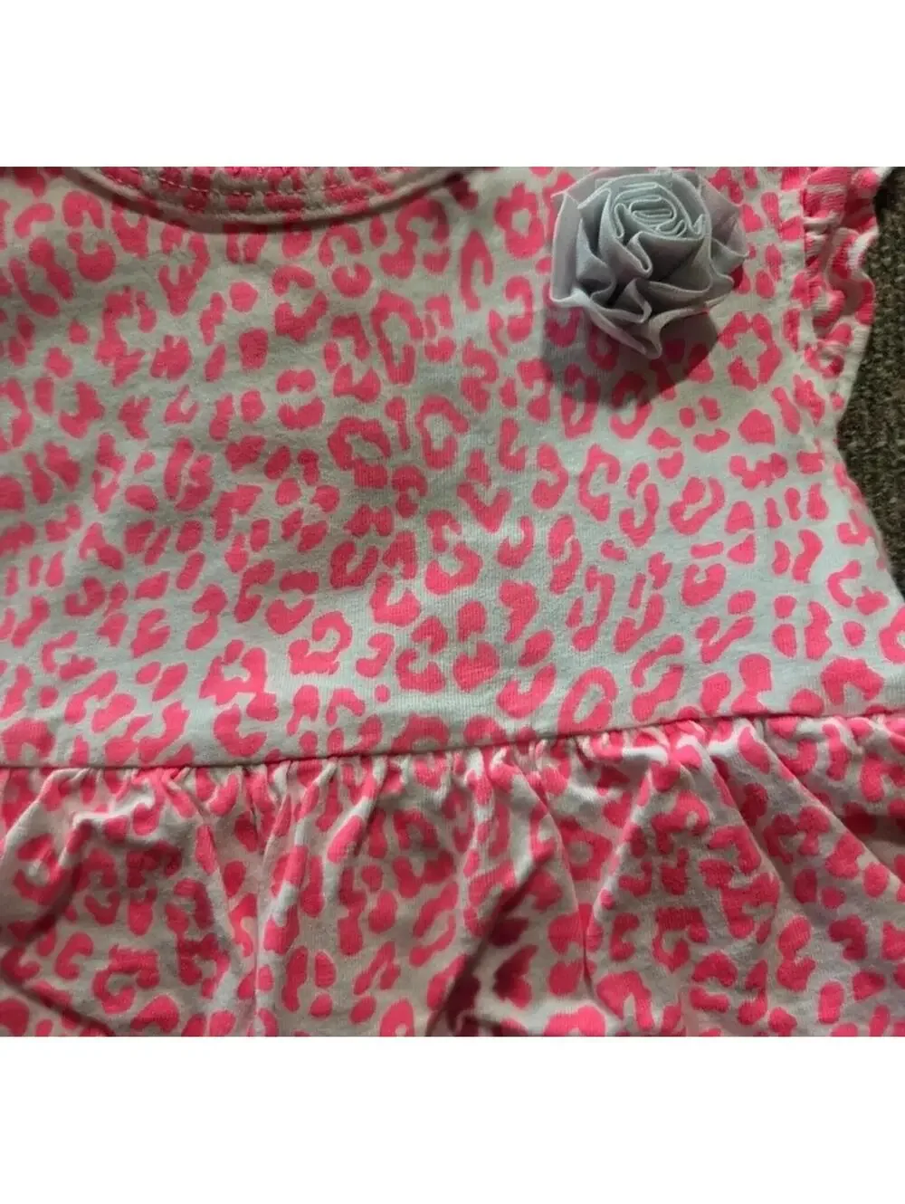 Carter's Toddler Girls Pink Leopard Tiered Ruffle Dress 18M #1090